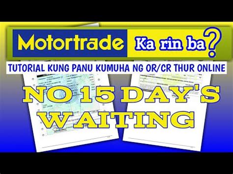 PANU KUMUHA NG OR/CR THRU ONLINE .